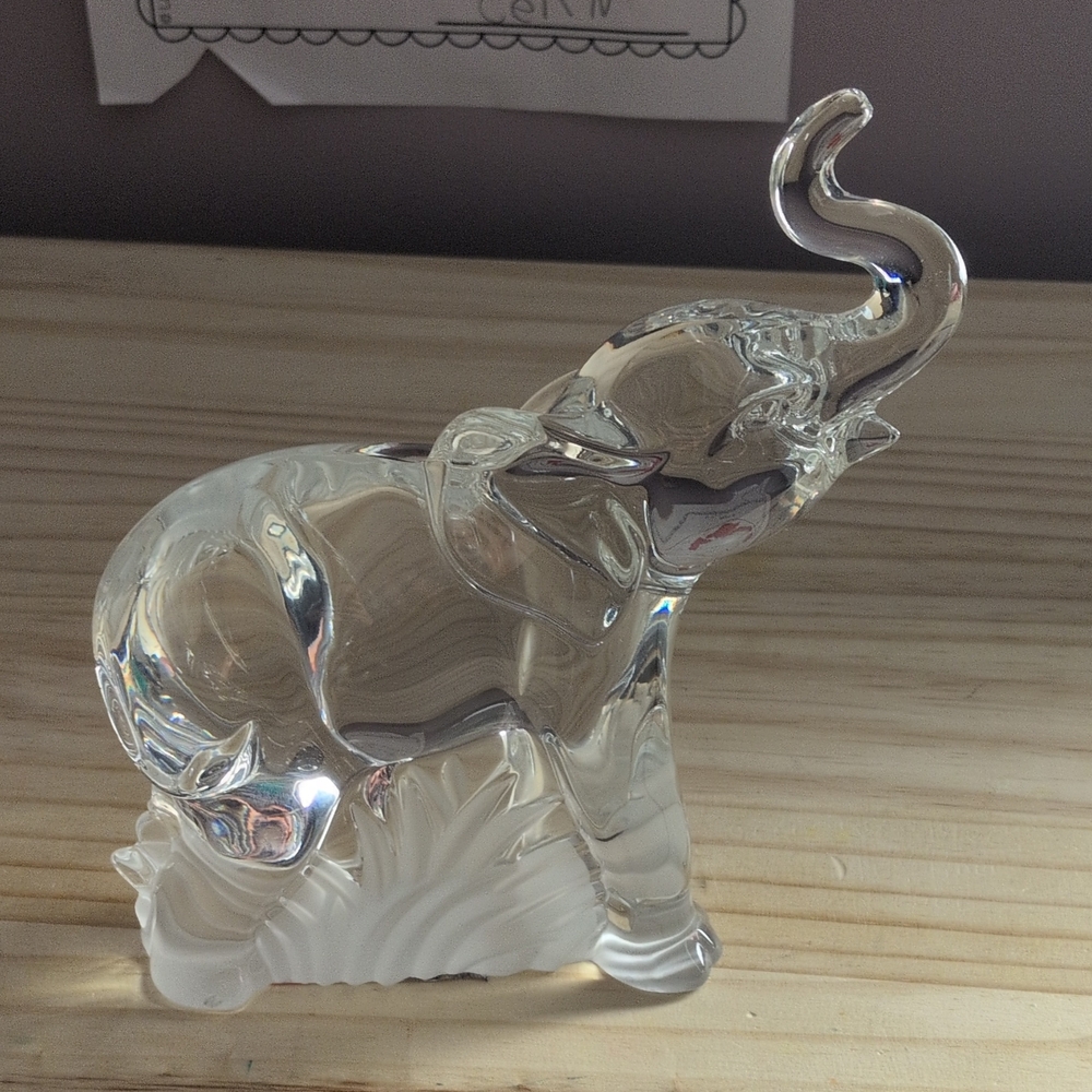 Lenox Clear Glass Elephant Sculpture